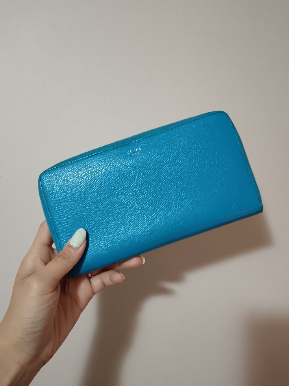 Celine Blue Zip Wallet